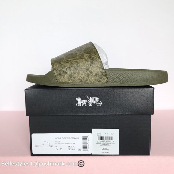 Coach Udele Sport Slide In Signature Canvas | Mercari COACH Udele Sport Slide In Signature Canvas - Women\'s Size 8B- Olive Color ⭐